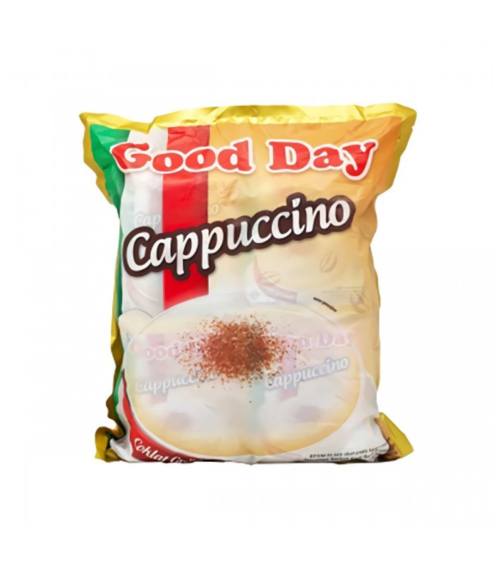پودر کاپوچینو گوددی (Good Day) بسته 30 عددی با شکر، طعم کلاسیک و کرما غلیظ، مناسب تهیه نوشیدنی فوری / جان کافی
