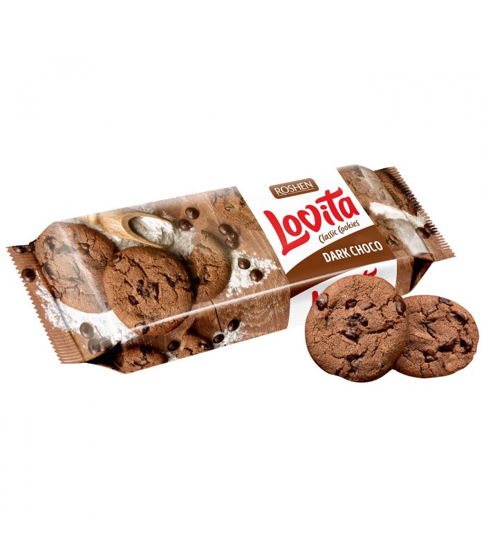 کوکی شکلات تلخ لایوتا 150 گرم روشن Lovita Roshen